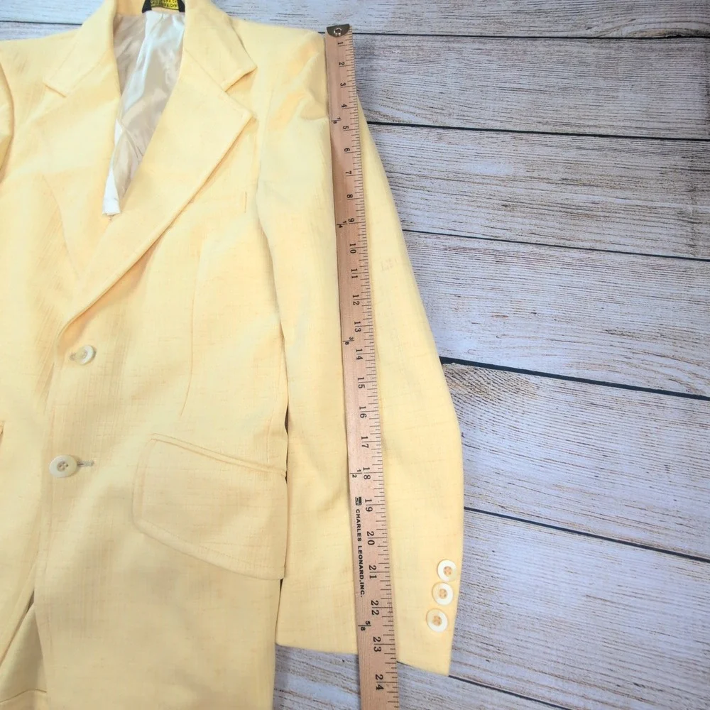 Vintage 1970s Yellow Sport Coat Blazer Men's Western Disco Leisure Jacket 35 -36